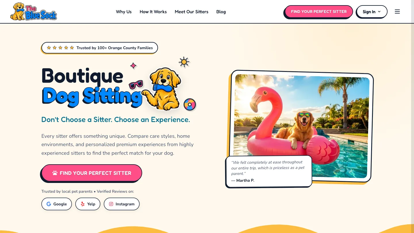 The Blue Sock homepage